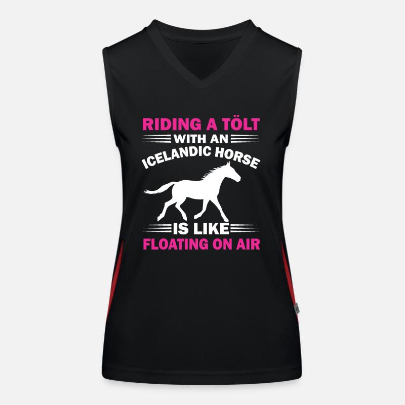 Islandpferd Isländer Tölt Spruch Mädchen süß Funktionelles Kontrast-Tank Top für Frauen