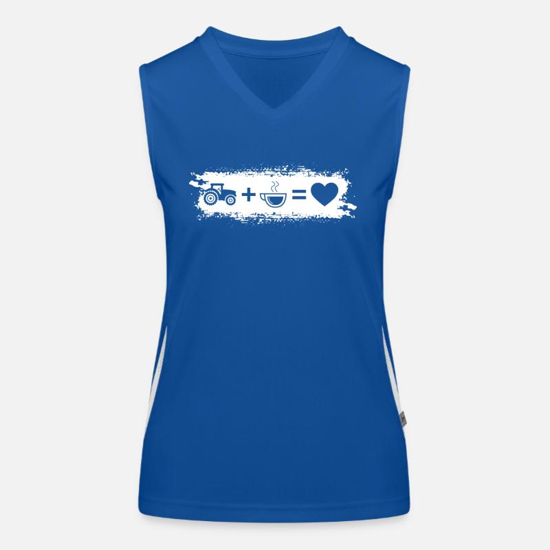 Grunge Rectangle - Heart - Coffee - Tractor - Women's Functional Contrast Tank Top