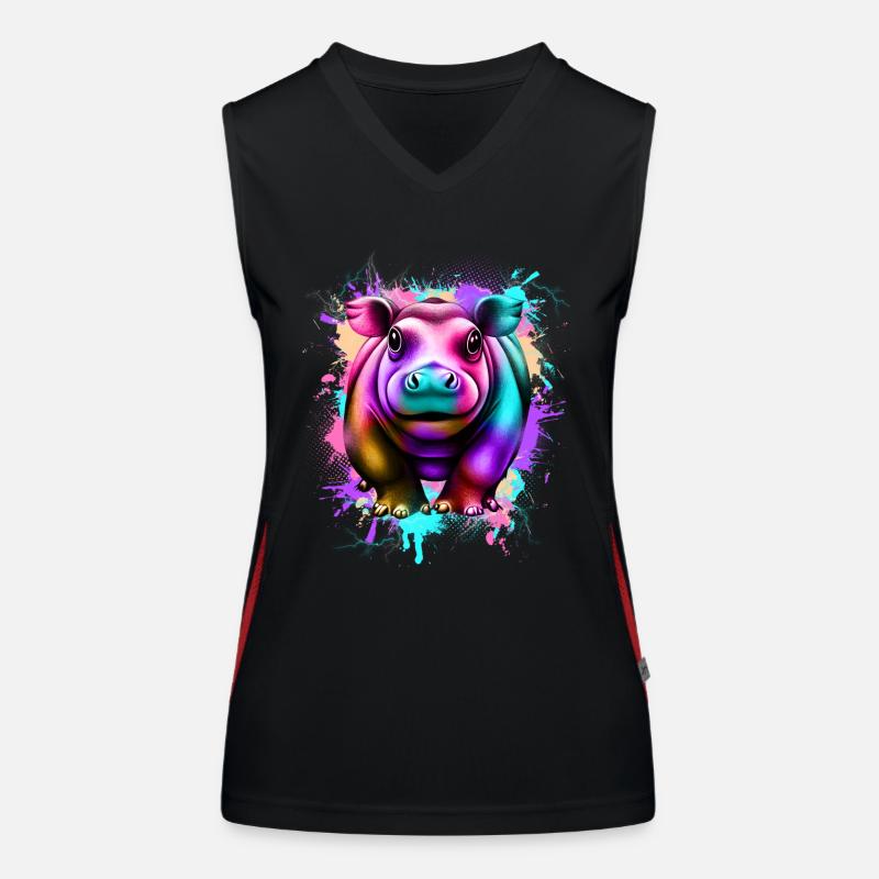 Nilpferd Funktionelles Kontrast-Tank Top für Frauen