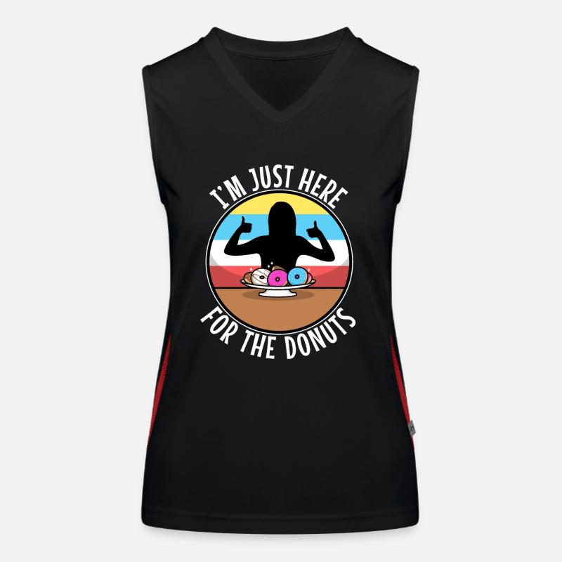 I'm just here for the donuts Funktionelles Kontrast-Tank Top für Frauen