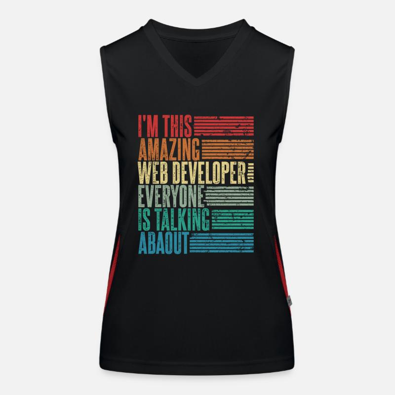 Web Developer Web Developer Gift Retro Women's Functional Contrast Tank Top