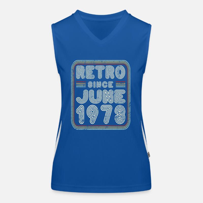 Birthday June 1973 Retro Gift Women's Functional Contrast Tank Top