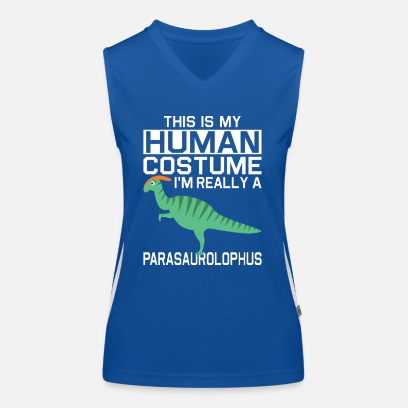 Dino Parasauolophus Dinosaur Women's Functional Contrast Tank Top