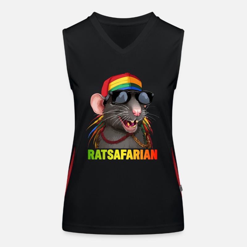 Cool Rasta Rat Colorful Women's Functional Contrast Tank Top