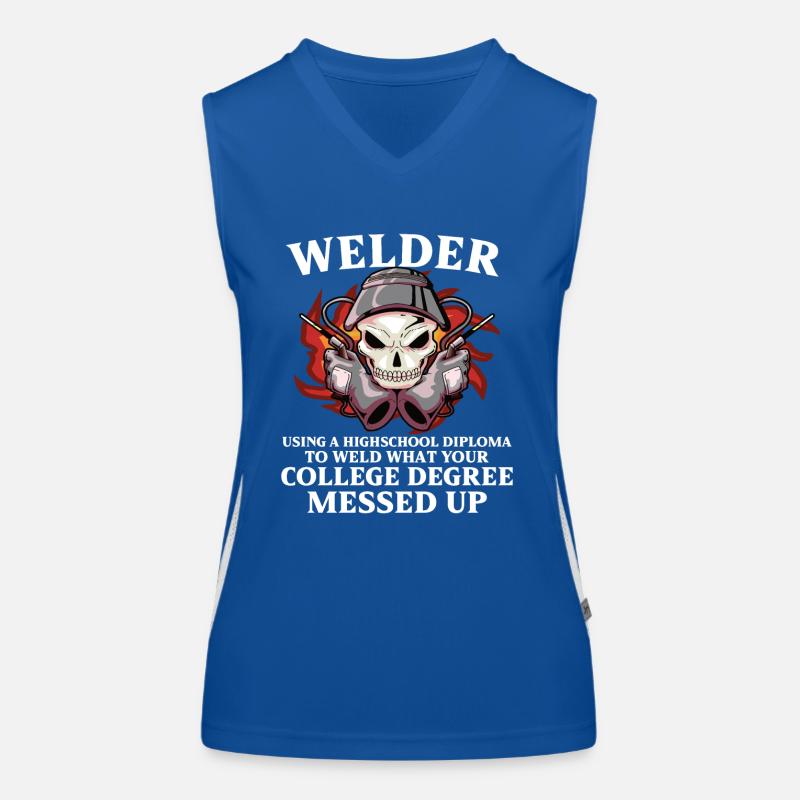 Welder Funny Funny Sweat Gift Women's Functional Contrast Tank Top