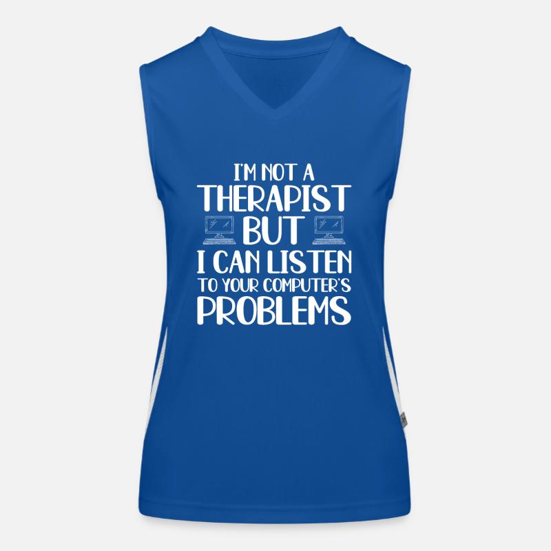 Funny tech support joke Women's Functional Contrast Tank Top