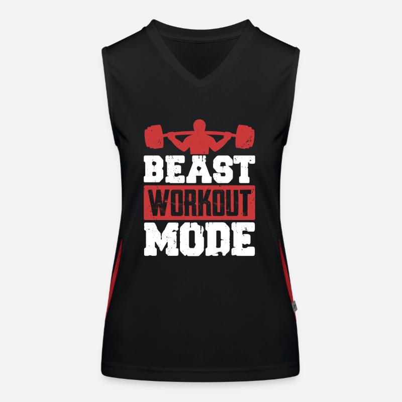Beast Workout Mode Weight Lifting Workout Training Women's Functional Contrast Tank Top