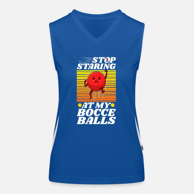 Arrête de regarder mes boules de pétanque Débardeur respirant contrasté Femme