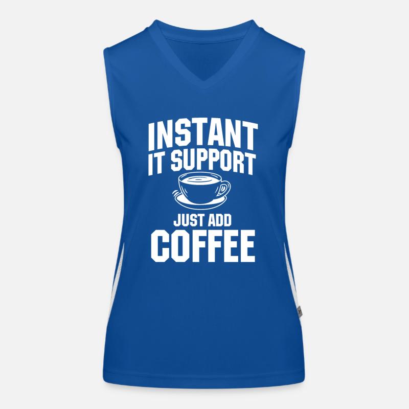 Instant IT Support Coffee Lover Women's Functional Contrast Tank Top
