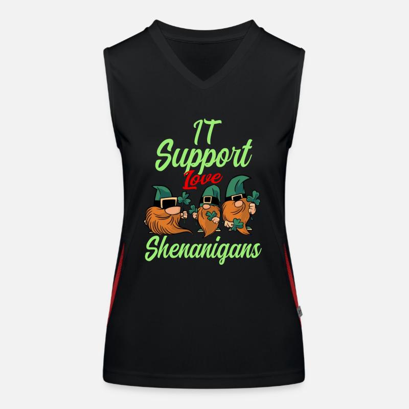 IT Support St. Patrick's Day Funktionelles Kontrast-Tank Top für Frauen