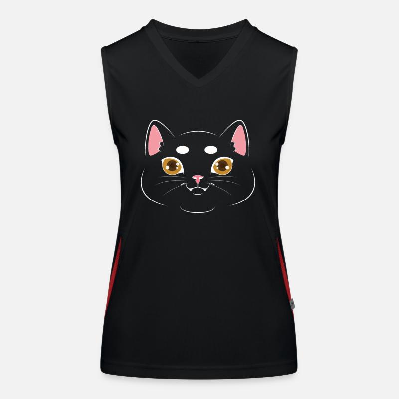Black cat Women's Functional Contrast Tank Top
