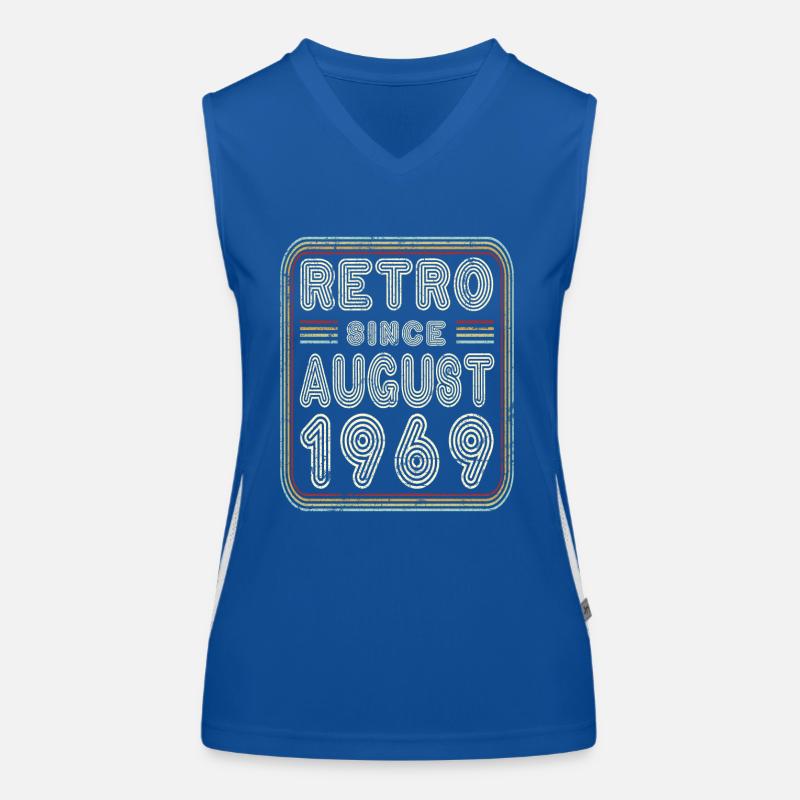 Birthday August 1969 Retro Gift Women's Functional Contrast Tank Top