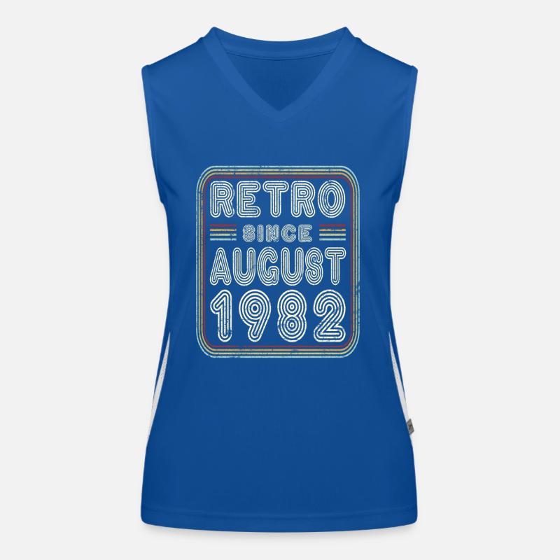 Geburtstag August 1982 Retro Geschenk Funktionelles Kontrast-Tank Top für Frauen