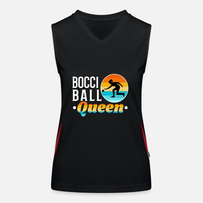 Bocce Ball Queen Funktionelles Kontrast-Tank Top für Frauen