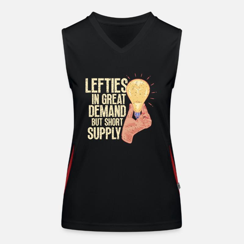 Left Handed Lefty Left-Hander Leftie Buddy Women's Functional Contrast Tank Top