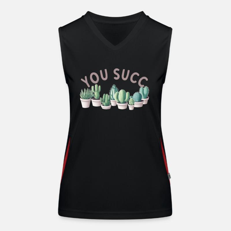 Funny Succulent Saying "You Succ" Cacti Women's Functional Contrast Tank Top