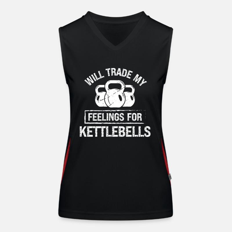 J’échange mes sentiments pour des kettlebells - Débardeur respirant contrasté Femme