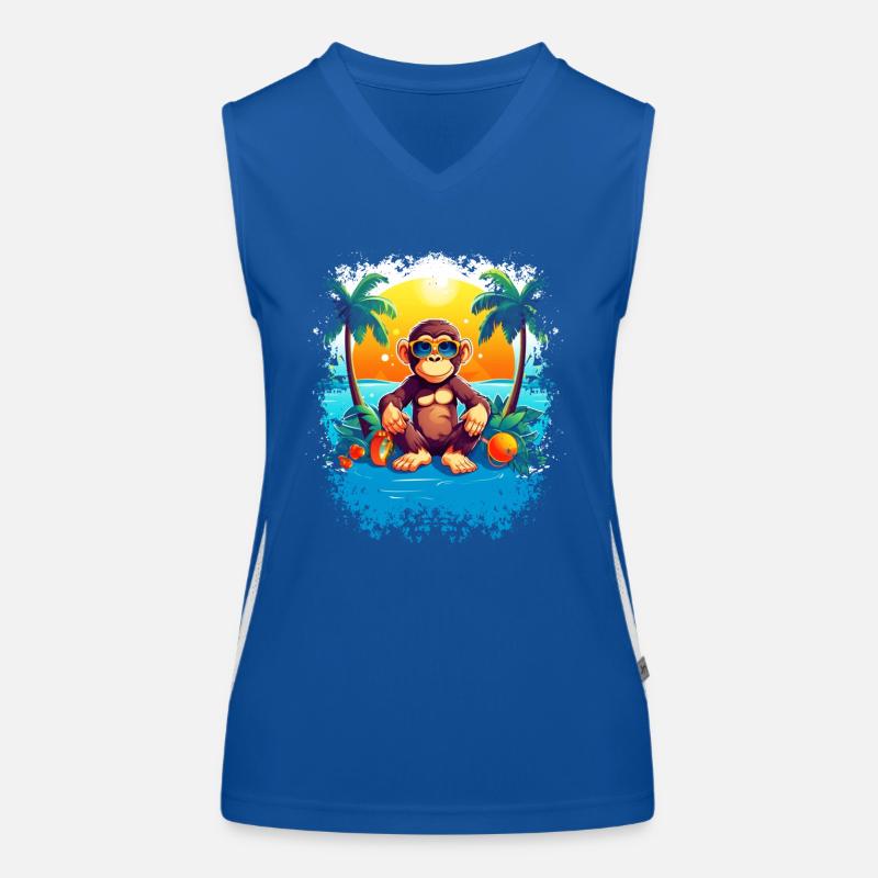 Tropical Monkey Paradise: Fun and Fashionable Beac Women's Functional Contrast Tank Top