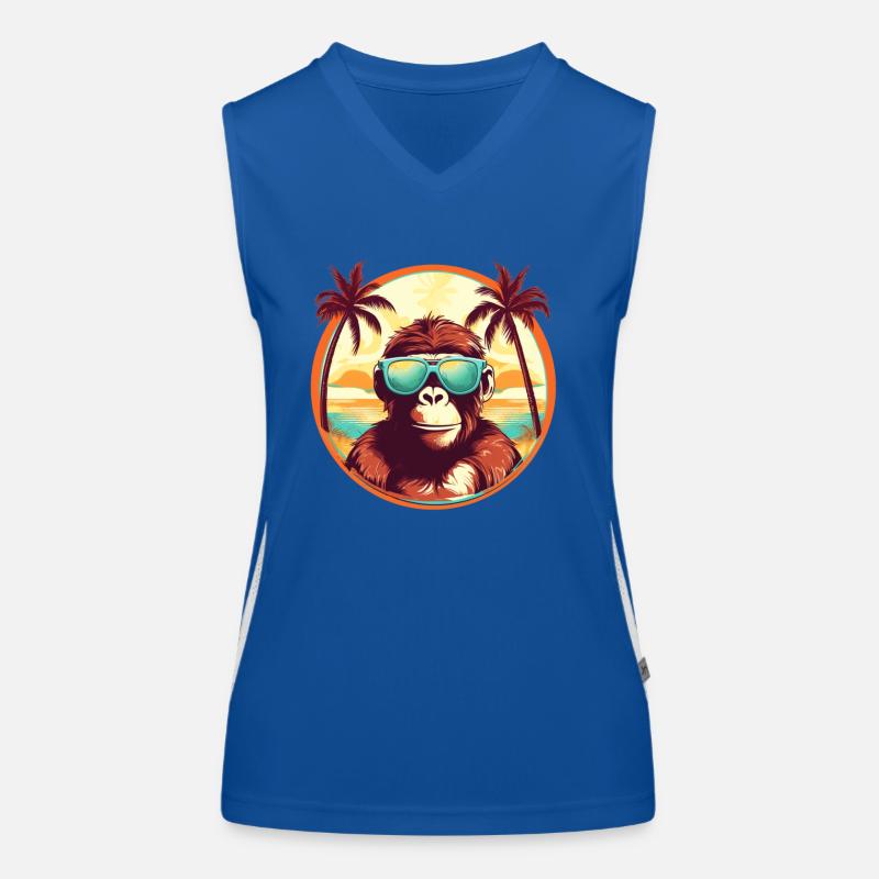 Sun, Sand, and Monkey Magic: Stylish Beach Design Women's Functional Contrast Tank Top