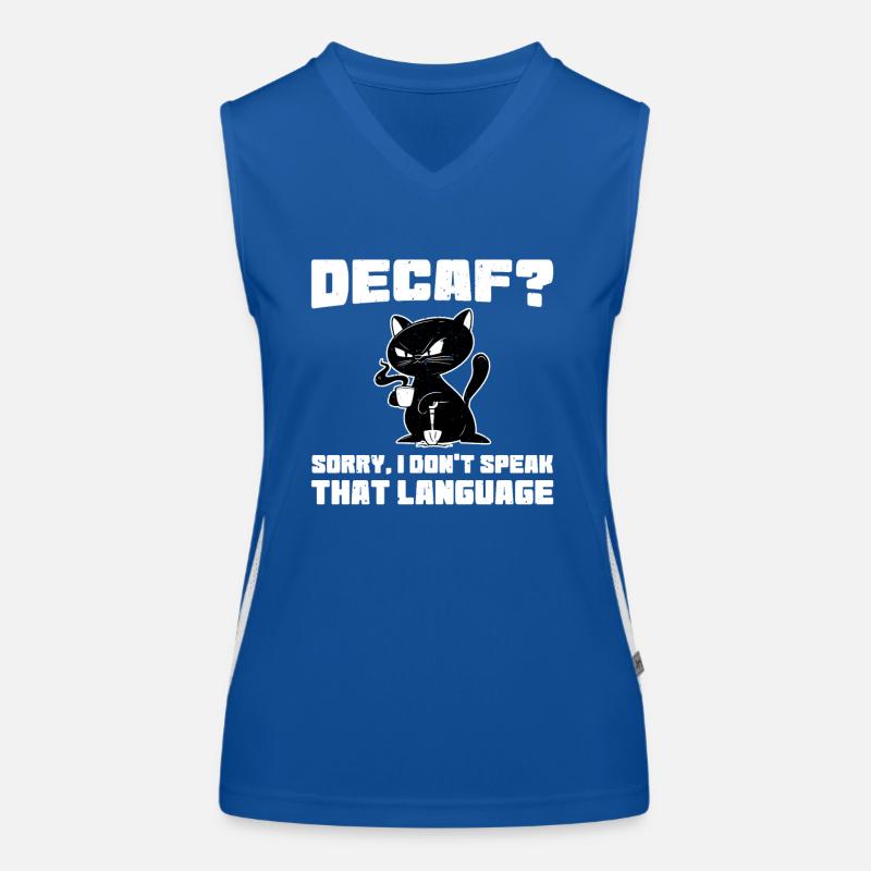 Funny cat drinking caffeinated coffee Women's Functional Contrast Tank Top