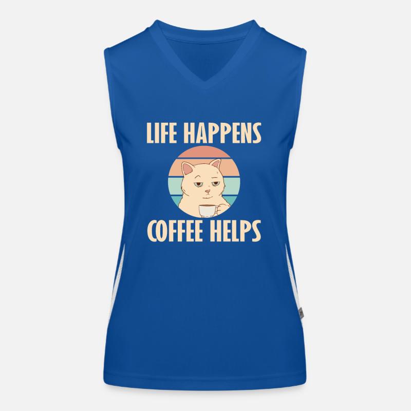 Das Leben Passiert, Kaffee Hilft Der Funktionelles Kontrast-Tank Top für Frauen