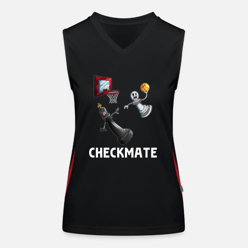 Basketball Dunking Pawn Beats King Board Game Women's Functional Contrast Tank Top
