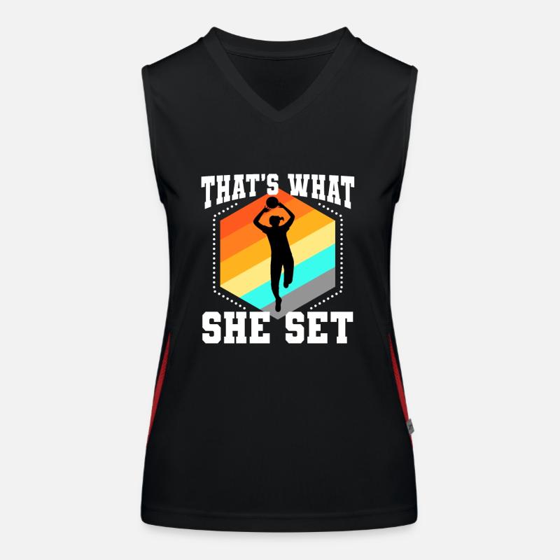 Thats what she set volleyball Women's Functional Contrast Tank Top