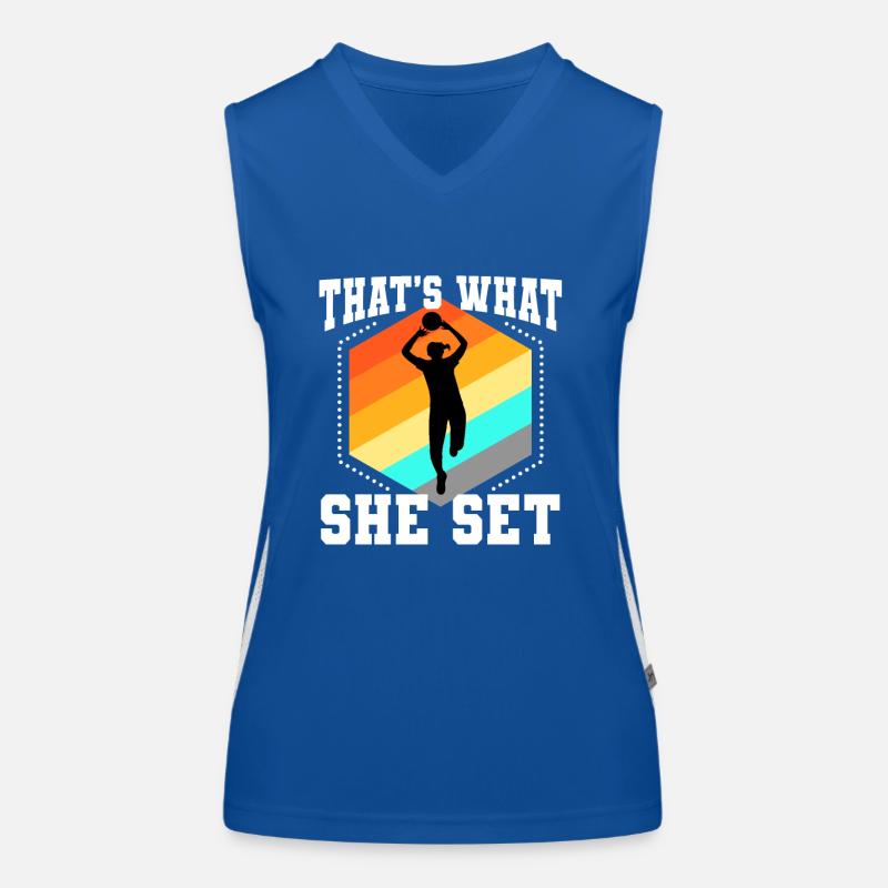 Thats what she set volleyball Funktionelles Kontrast-Tank Top für Frauen