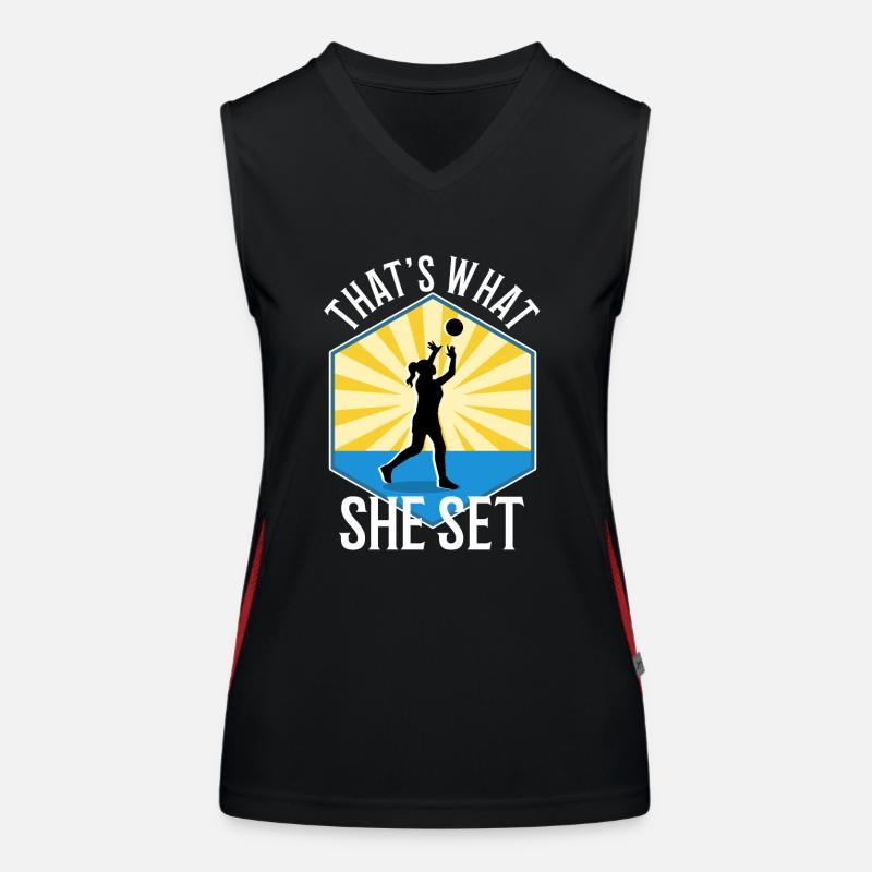 Thats what she set volleyball Women's Functional Contrast Tank Top