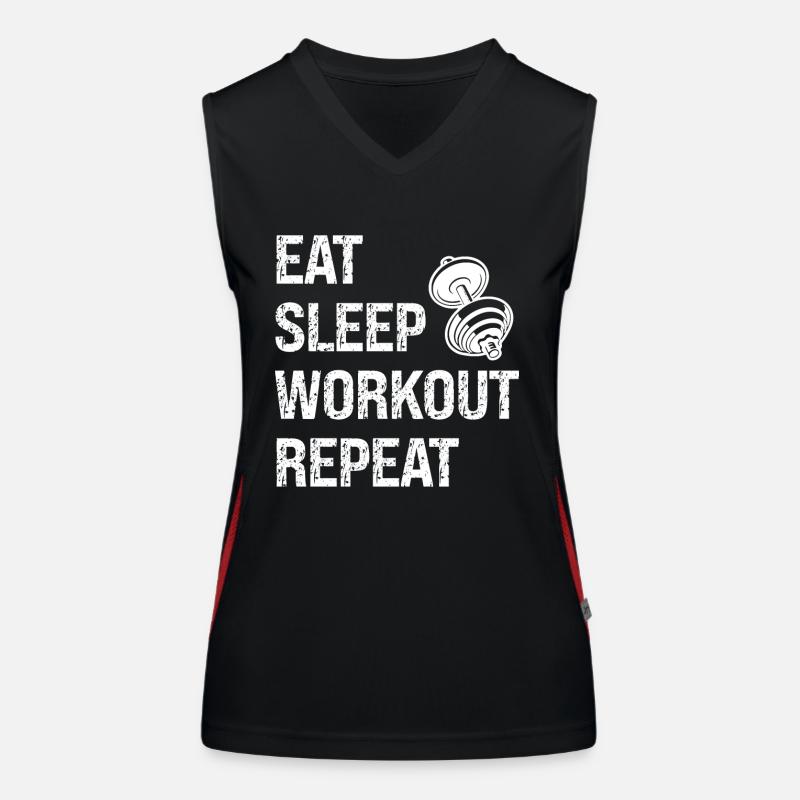 Eat Sleep Workout Repeat - - Women's Functional Contrast Tank Top - black/red