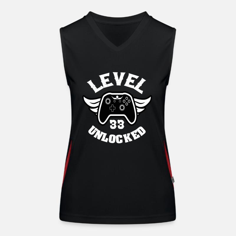 Level 33 Unlocked 33 Birthday Women's Functional Contrast Tank Top