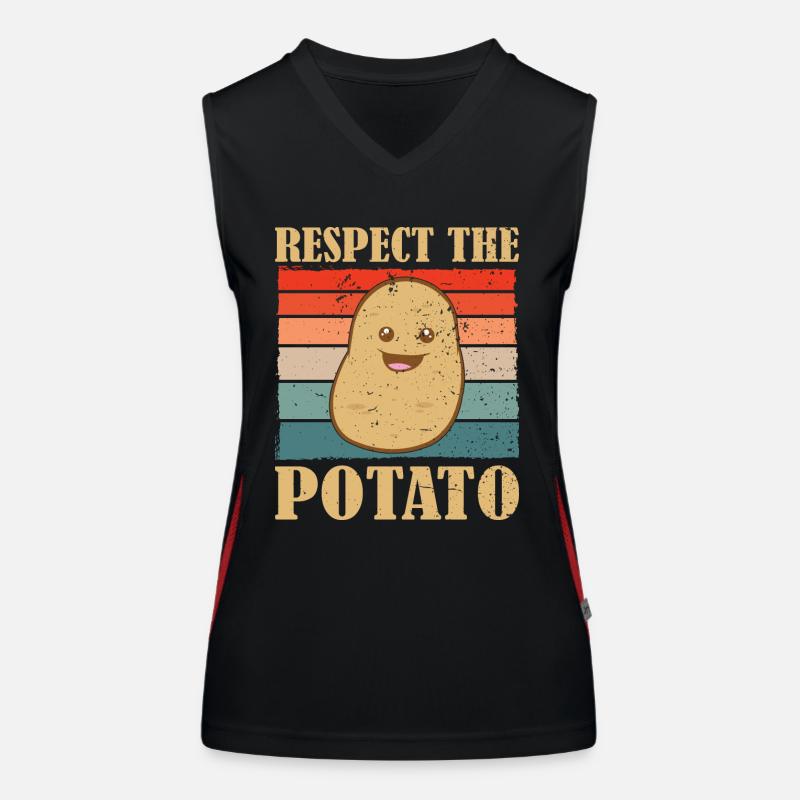 Funny Root Vegetable Potato Pun Women's Functional Contrast Tank Top