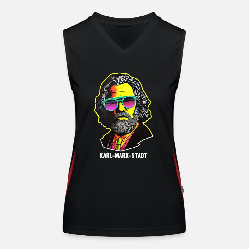 Communism Left Marxism Karl Marx Women's Functional Contrast Tank Top