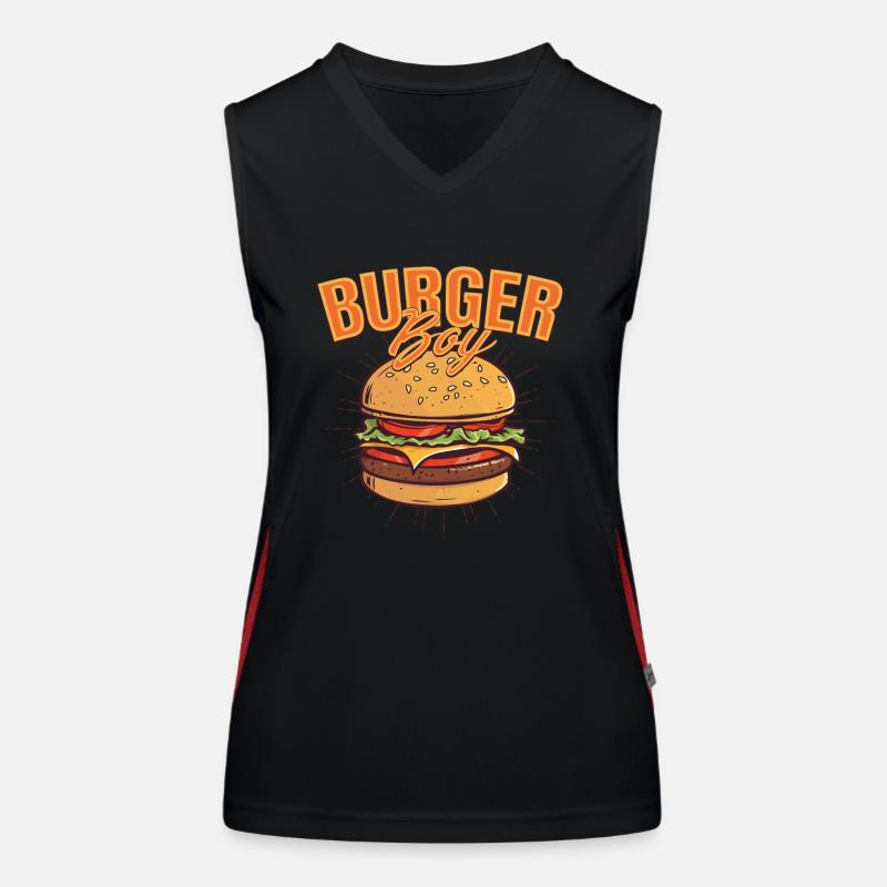 Burger Boy Meat Buns Food Hamburger Funktionelles Kontrast-Tank Top für Frauen