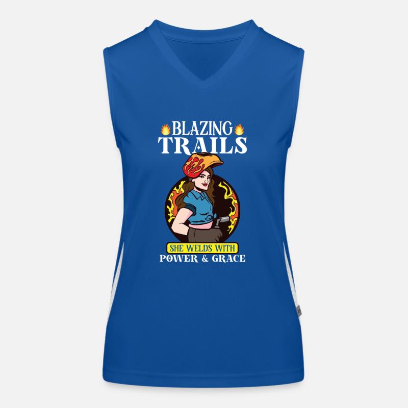 Welder Funny Funny Sweat Gift Women's Functional Contrast Tank Top
