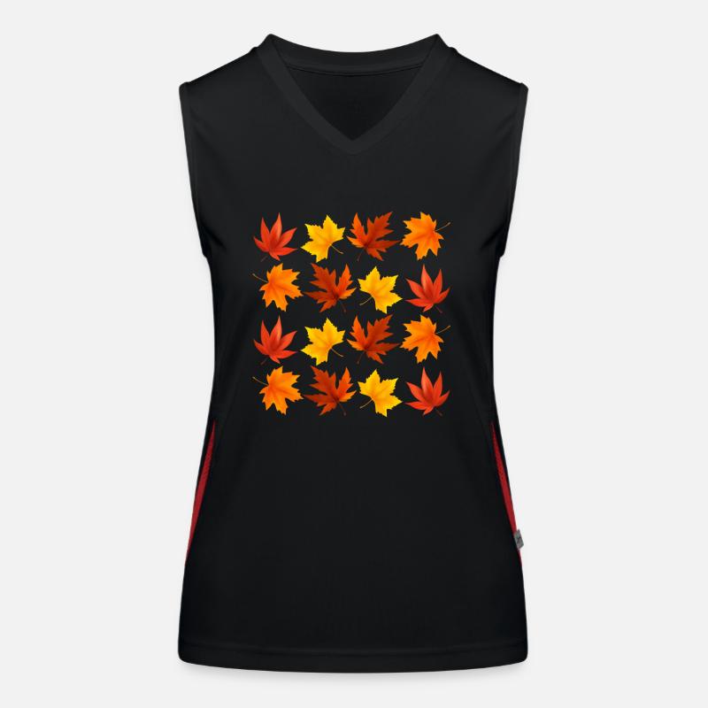 Fall Leaves October Lover Autumn Leave Maple Leaf Women's Functional Contrast Tank Top