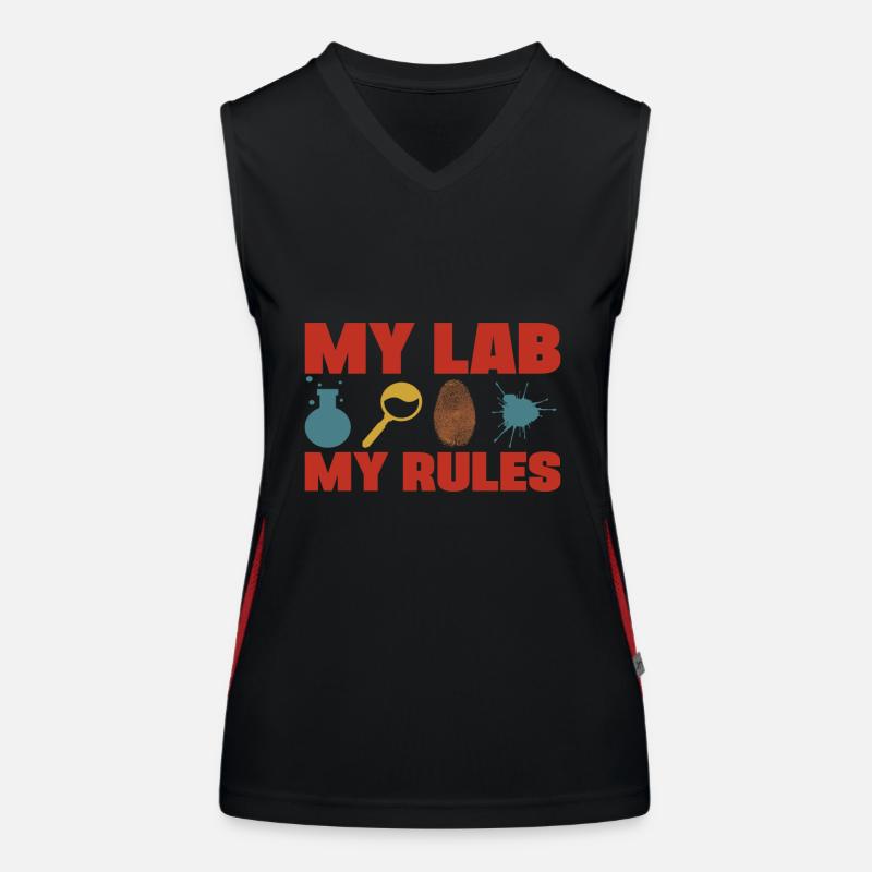 My Lab My Rules forensic science teacher gift idea Funktionelles Kontrast-Tank Top für Frauen