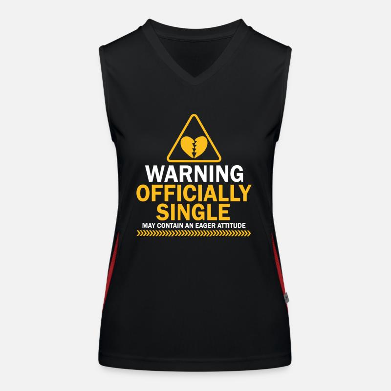 Warning Officially Single Eager Attitude Women's Functional Contrast Tank Top