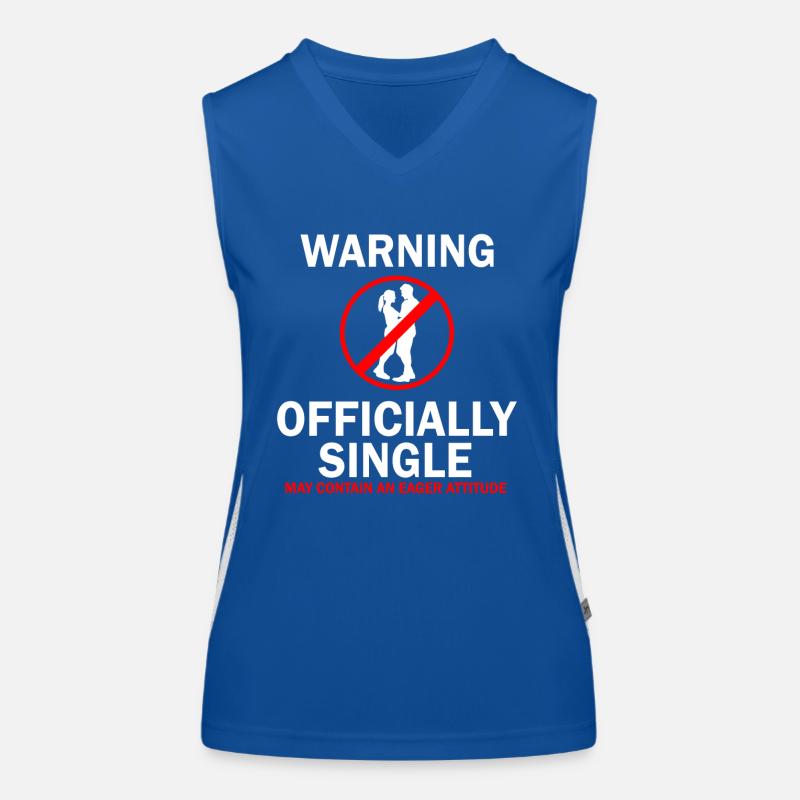 Warning Officially Single Eager Attitude Women's Functional Contrast Tank Top
