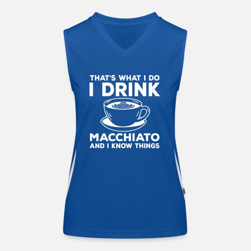 Drôle Macchiato Design Love Caffè Latte Débardeur respirant contrasté Femme