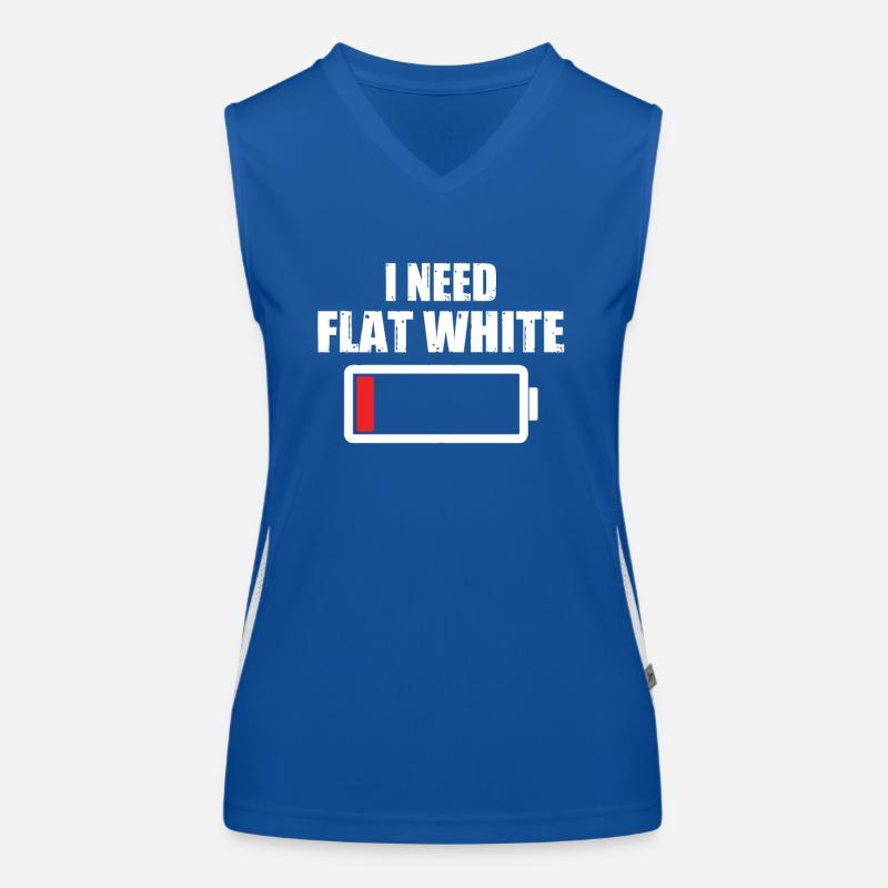 Ich Brauche Flat White Kaffeetrinker Funktionelles Kontrast-Tank Top für Frauen