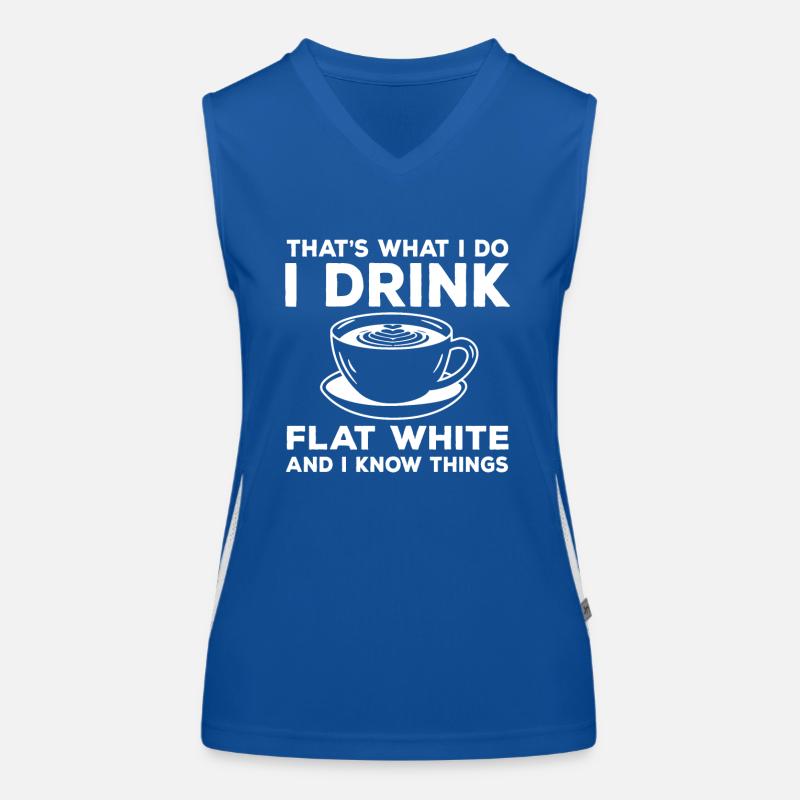 Flat White Kaffee Geschenk Funktionelles Kontrast-Tank Top für Frauen