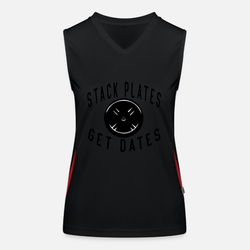 STACK PLATES GET DATES Funktionelles Kontrast-Tank Top für Frauen
