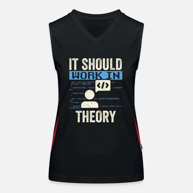 In theory, it should work code coding Women's Functional Contrast Tank Top