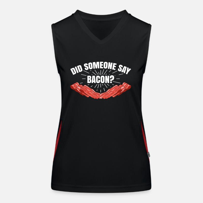 Hat jemand Bacon gesagt BBQ Grillparty Bacon Funktionelles Kontrast-Tank Top für Frauen