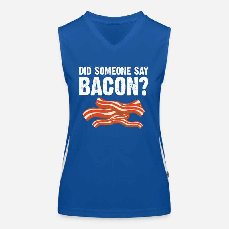 Did someone say bacon BBQ grill party bacon Women's Functional Contrast Tank Top