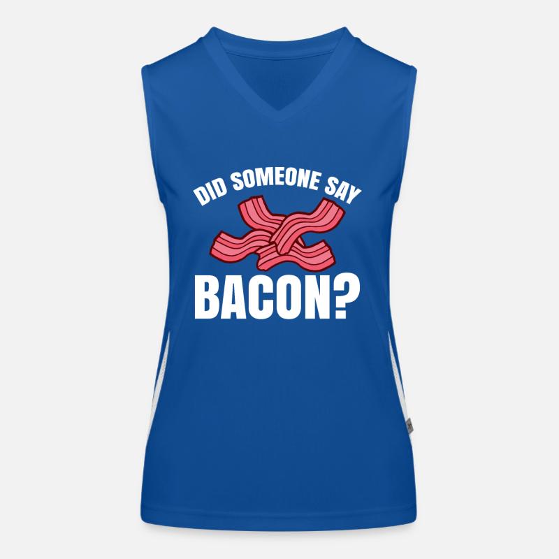Did someone say bacon BBQ grill party bacon Women's Functional Contrast Tank Top