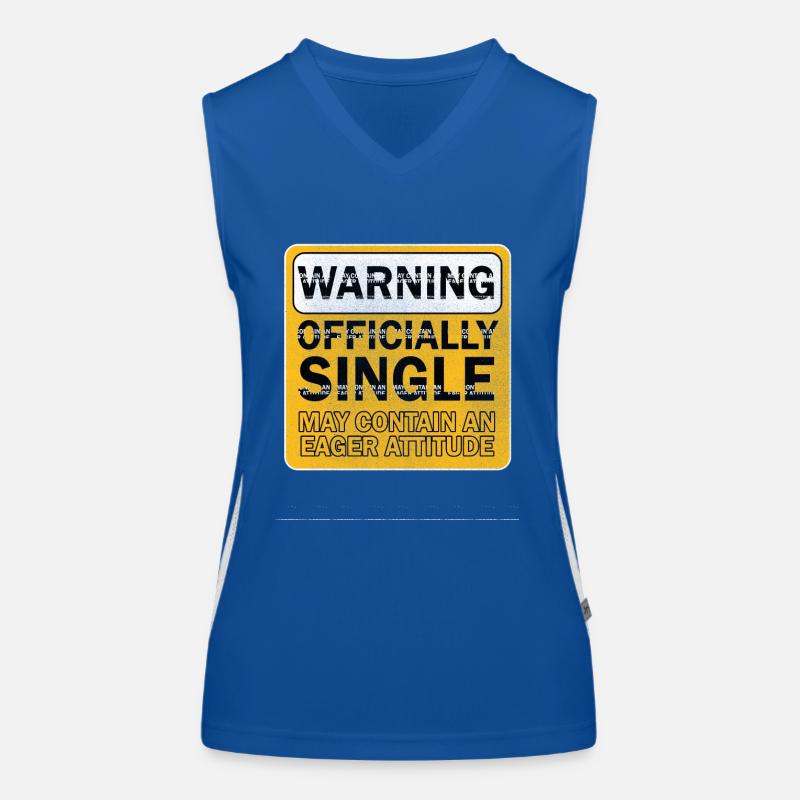 Warning Officially Single Eager Attitude Women's Functional Contrast Tank Top