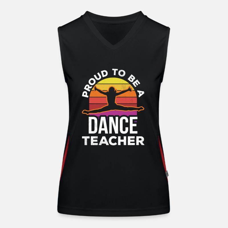 Fier d’être professeur de danse Cours de danse École de danse Débardeur respirant contrasté Femme