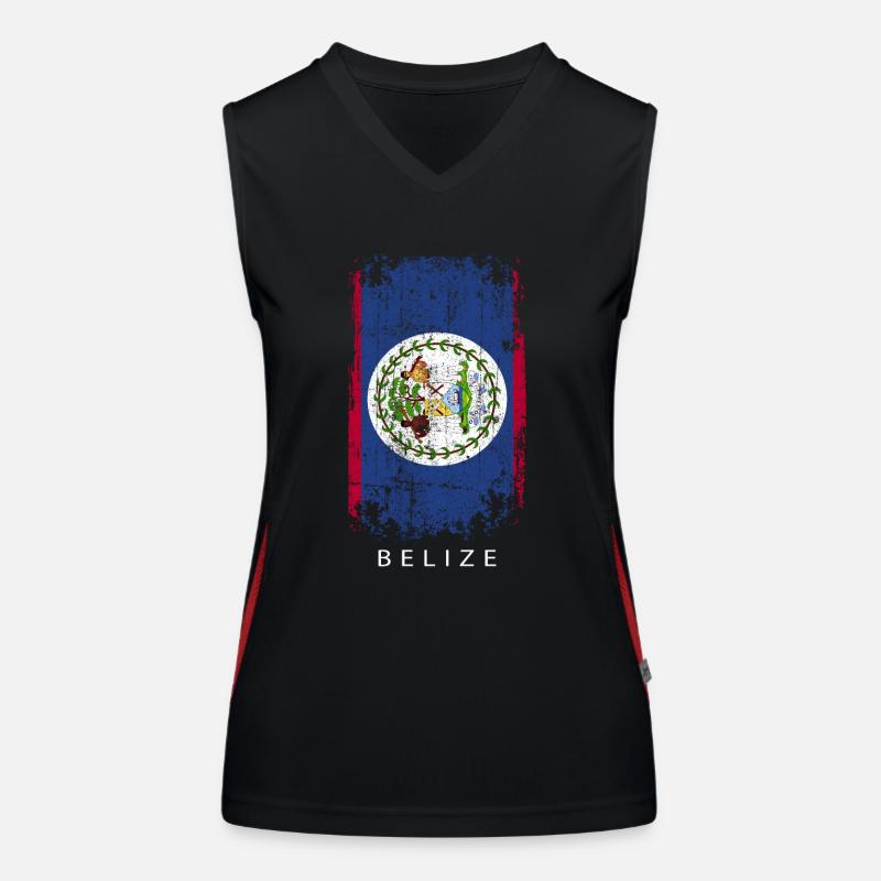 Souvenir avec le drapeau du Belize Débardeur respirant contrasté Femme